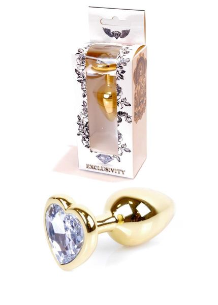 Plug-Jewellery Gold Heart Plug- Clear zdjęcie 8