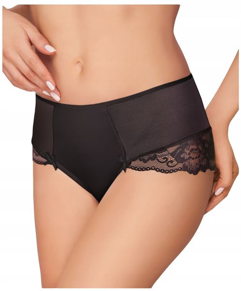 Ewana 098 Wysokie Koronkowe Szorty Czarny L zdjęcie 3