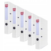 Segregator OFFICE PRODUCTS Officer z szyną, PP, A4/55mm, biały - 5szt