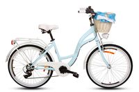 Damski rower miejski Goetze 24 mood 6b + kosz / Błękitny