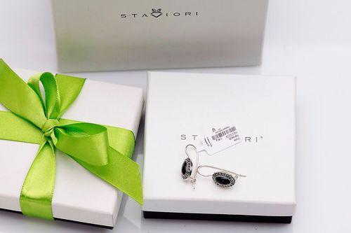 Srebrne kolczyki KDO2026 - Onyks na Arena.pl