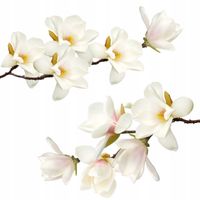 2 x białe kwiaty NAKLEJKI na ścianę wodoodporne MAGNOLIE 50x100cm