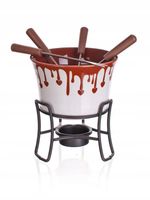 2X ZESTAW DO FONDUE CZEKOLADOWEGO + WIDELCZYKI BANQUET CHOCO DARK