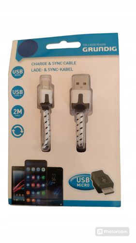 kabel grundig usb - microusb typ b 2 m biały na Arena.pl