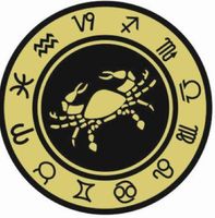 Rak - znak zodiaku - magnes. Śr. 6cm; metal emaliowany