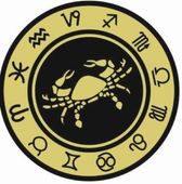 Rak - znak zodiaku - magnes. Śr. 6cm; metal emaliowany