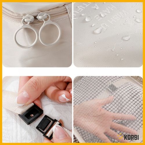 ZESTAW ORGANIZERÓW ORGANIZER PODRÓŻNY WALIZKI SZAFY UBRAŃ KOMPLET 8szt BEŻ na Arena.pl