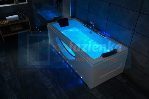 PROSTOKĄTNA WANNA Z HYDROMASAŻEM 180x80 SZYBA NEW! GRZAŁKA na Arena.pl