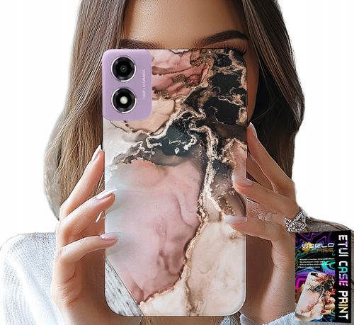 ETUI DO MOTOROLA MOTO E14 - ELEGANCKI MARMUREK MODNE WZORY + SZKŁO na Arena.pl