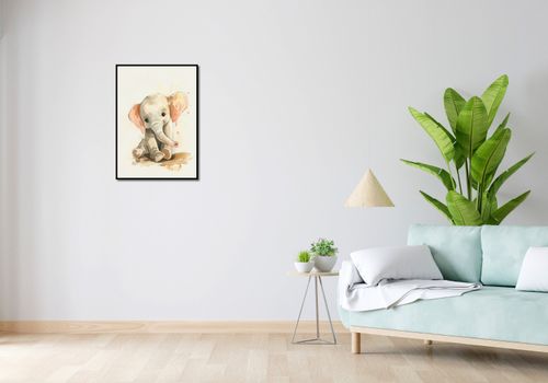 Plakat 50x70cm Siwy Słonik na Arena.pl