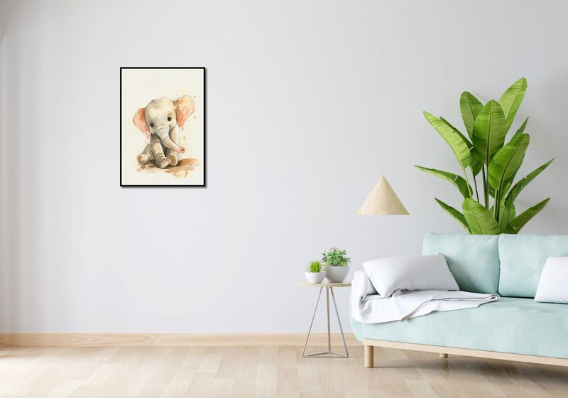Plakat 50x70cm Siwy Słonik zdjęcie 4