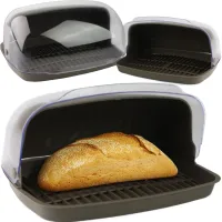 CHLEBAK JEDNOCZĘŚCIOWY PLASTIKOWY Z PRZEZROCZYSTĄ POKRYWĄ 32X25X17 CM