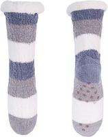 Skarpetki damskie ciepłe zimowe antypoślizgowe ABS kapcie grube szare