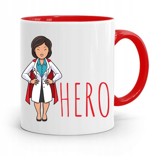 Kubek Czerwony Dla Doktora Hero Z Nadrukiem Ze Zdjęciem zdjęcie 1