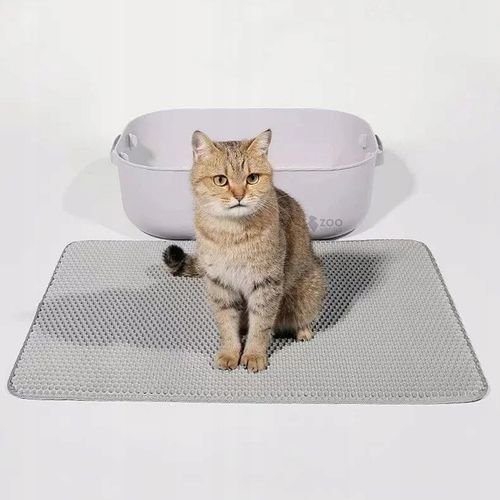 BARDZO DUŻA MATA POD KUWETE Dwuwarstwowa PODKŁADKA dla kota SZARA 75x55 na Arena.pl