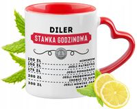 Kubek Czerwony Z Uszkiem W Kształcie Serca Dla Dilera Na Prezent
