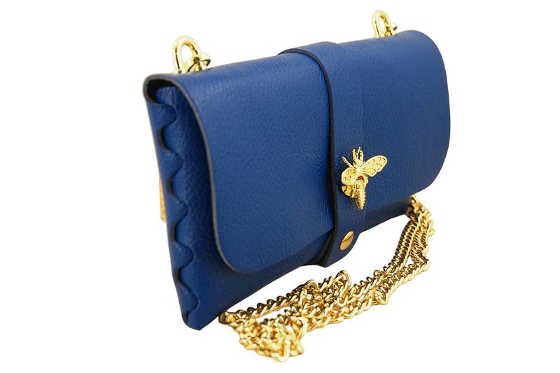 Torebka kopertówka na łańcuszku - Chabrowa zdjęcie 3