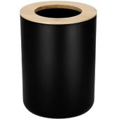 ŁAZIENKOWY KOSZ NA ŚMIECI OKRĄGŁY CZARNY MAT BAMBUS LOFT TOALETA WC