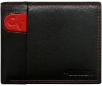 męski portfel cavaldi n992-scv rfid skóra naturalna czarny + czerwony