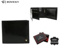 elegancki, skórzany portfel męski bez zapięcia zewnętrznego - rovicky