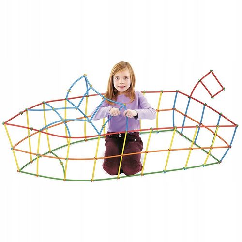 Klocki Konstrukcyjne Słomki Patyczki do Budowania Zestaw XL 800 elementów na Arena.pl