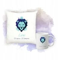 Zestaw Poduszka i Kubek Nadruk Personalizacja ZNAKIEM ZODIAKU LEW