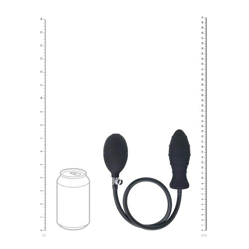 ribbed inflatable silicone anal plug - black na Arena.pl