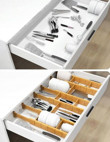 4x BAMBUSOWY ORGANIZER DO SZUFLADY SEPARATOR PRZEGRÓDKA Z 9 na Arena.pl