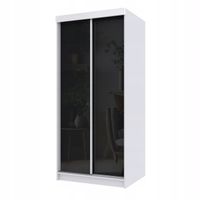 Szafa przesuwna dwudrzwiowa PARIS 125 cm czarny połysk