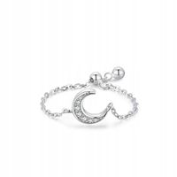 Fraise pierścionek regulowany księżyc S925 z cyrkoniami