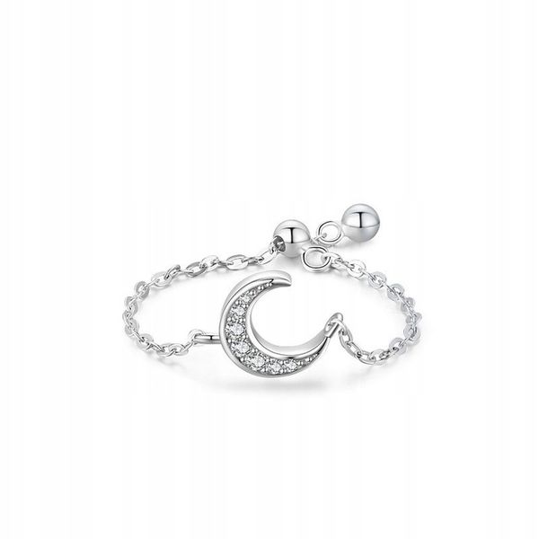 Fraise pierścionek regulowany księżyc S925 z cyrkoniami zdjęcie 1