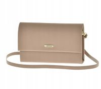 Laura Biaggi - torebka wizytowa kopertowa brązowy taupe mat JP40