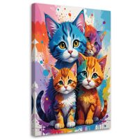 Obraz do pokoju dziecięcego salonu, Kolorowe kotki zwierzęta