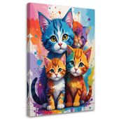 Obraz do pokoju dziecięcego salonu, Kolorowe kotki zwierzęta