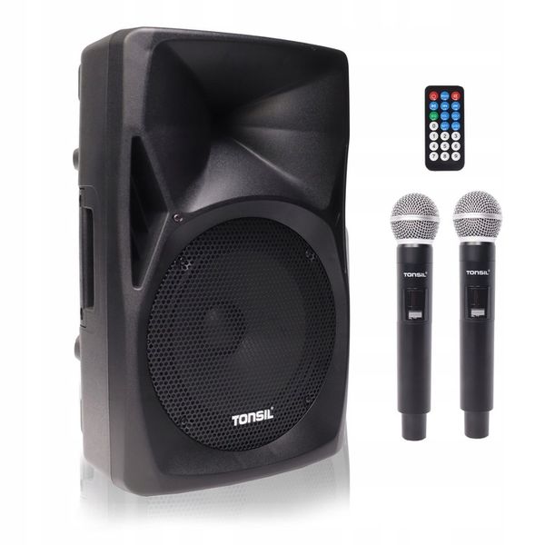 Przenośny Mobilny Głośnik TONSIL ZP 15 + 2 mikrofony bezprzewodowe UHF zdjęcie 1