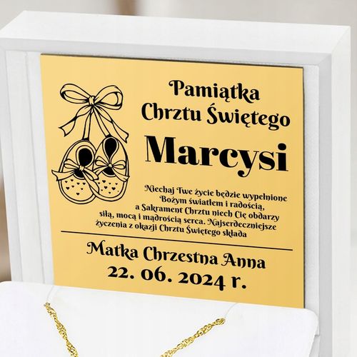 Złoty Medalik z Łańcuszkiem Matka Boska pr. 585 na Pamiątkę Chrztu Świętego na Arena.pl