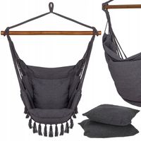 KRZESŁO BRAZYLIJSKIE HAMAKOWE WISZĄCE HUŚTAWKA HAMAK FOTEL PODUSZKI BOHO