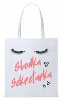 Dla Sekretarki Na Prezent Torba Eco Biała Shopper Z Nadrukiem Ze Zdjęciem
