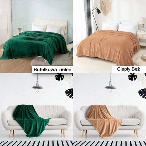 GRUBY CIEPŁY MIĘKKI KOC NA ŁÓŻKO 160x200 NARZUTA PLED SOFT RÓŻNE KOLORY na Arena.pl