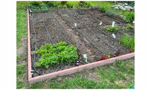 LINIA KROPLUJĄCA NAWODNIENIE KROPELKOWE WĄŻ DO PODLEWANIA ZESTAW 50m+ 56el. na Arena.pl