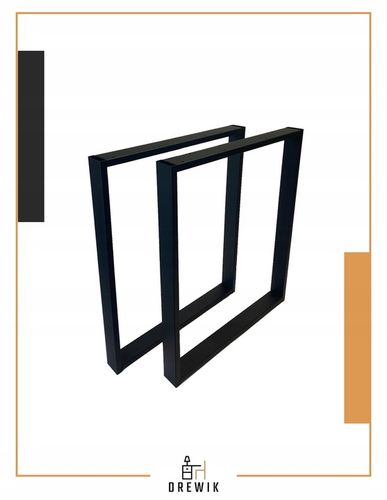 NOGI DO STOŁU BIURKA METALOWE CZARNE 50x72 CM PROFIL 6x2 CM LOFTOWE 2 na Arena.pl