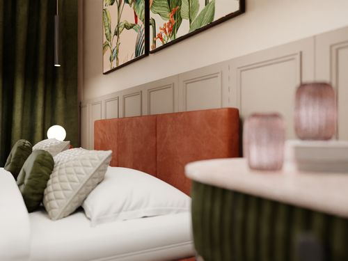 ŁÓŻKO TAPICEROWANE DO SYPIALNI 120x200 ŁÓŻKO PODWÓJNE Z POJEMNIKIEM MIODOWE na Arena.pl