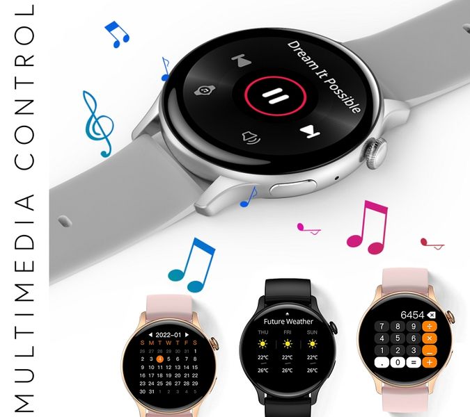smartwatch damski rubicon rncf10 silver/grey smarub238 zdjęcie 9