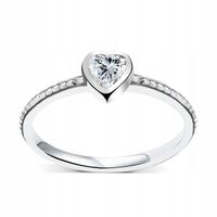 SREBRNY PIERŚCIONEK SERCEM SERCE CYRKONIA KOBIECY