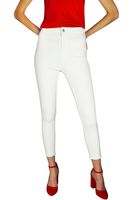 New Look Białe Jeansy Postrzępione Nogawki, Short - 36 / S