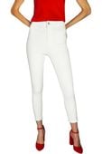 New Look Białe Jeansy Postrzępione Nogawki, Short - 36 / S
