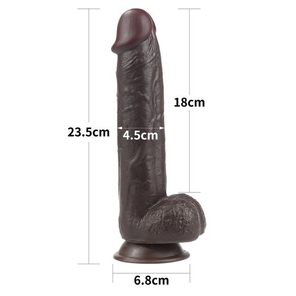 9.0'' sliding skin dual layer dong - black zdjęcie 2