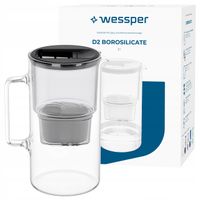 Dzbanek filtrujący szklany Wessper D2 BOROSILICATE 3l czarny + filtr