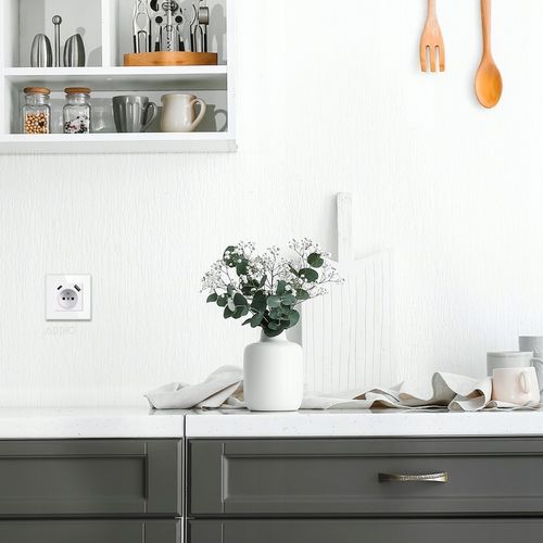 Gniazdko pojedyncze SZKLANE 230V KONTAKT z BOLCEM uziemieniem BIAŁE + USB C na Arena.pl