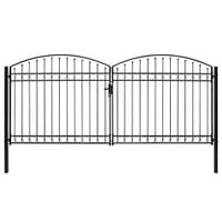 Brama ogrodzeniowa, podwójna, zaokrąglona, stal, 400x200 cm